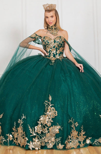 A stunning off-shoulder quinceanera dress . 8064J by Cinderella Couture