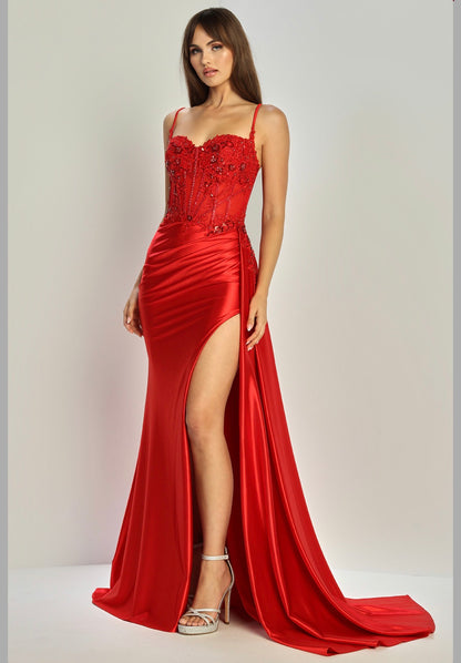 Satin mermaid spaghetti straps dress. 3302 by ADORA DESIGN