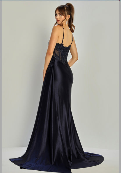 Satin mermaid spaghetti straps dress. 3302 by ADORA DESIGN