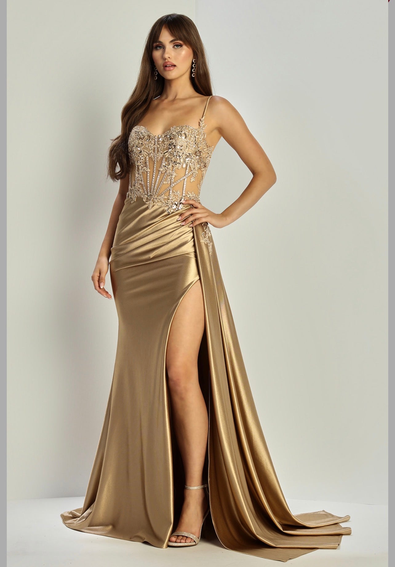 Satin mermaid spaghetti straps dress. 3302 by ADORA DESIGN