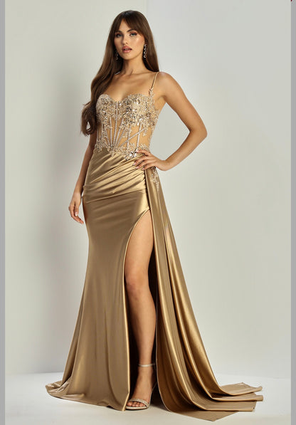 Satin mermaid spaghetti straps dress. 3302 by ADORA DESIGN