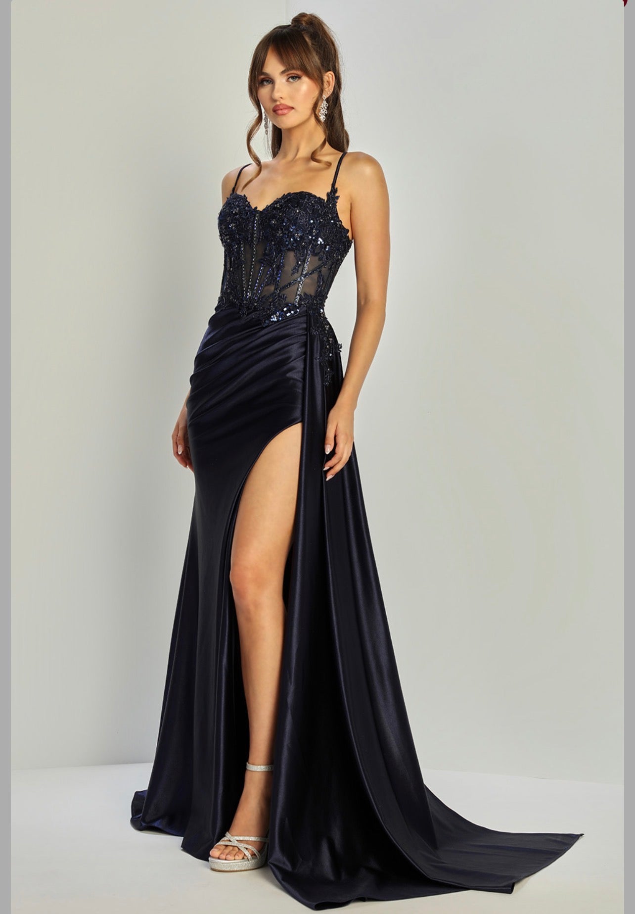 Satin mermaid spaghetti straps dress. 3302 by ADORA DESIGN