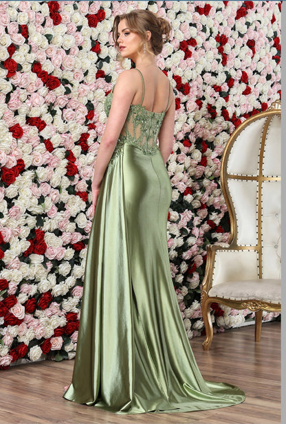 Satin mermaid spaghetti straps dress. 3302 by ADORA DESIGN