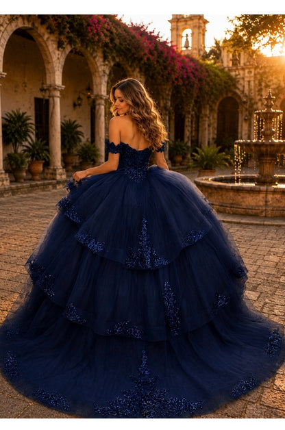 Layered Solid Quince Dress. PQ1116 by Bella Couture