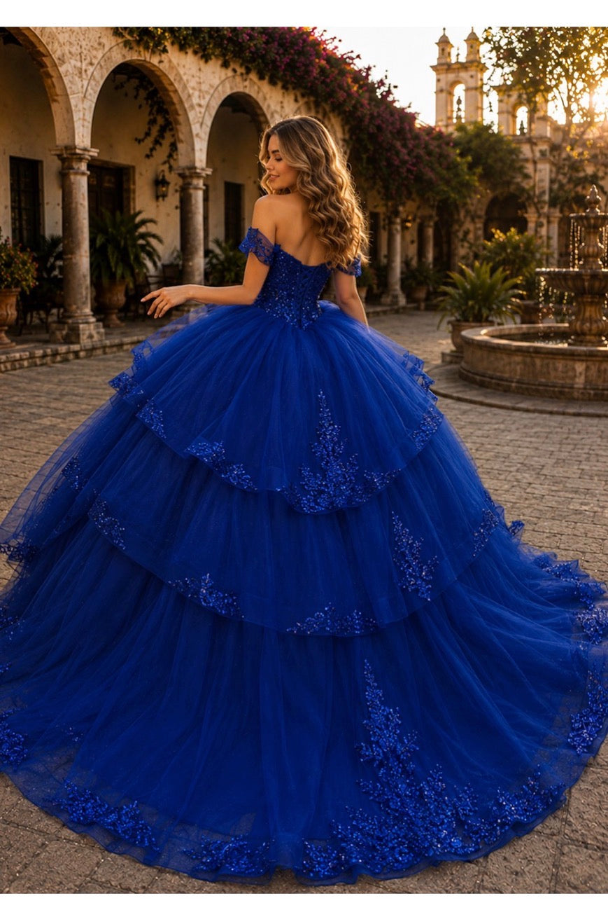 Layered Solid Quince Dress. PQ1116 by Bella Couture