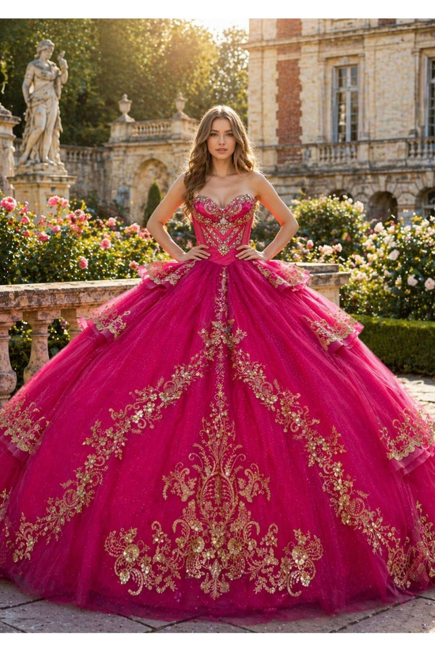 Ball gown inspired by classic European royalty Quinceanera Dress. PQ1117 BY BELLA COUTURE