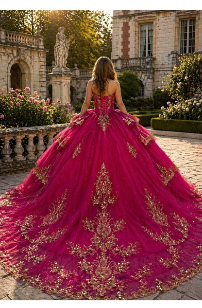 Ball gown inspired by classic European royalty Quinceanera Dress. PQ1117 BY BELLA COUTURE