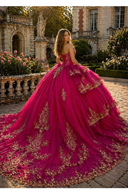 Ball gown inspired by classic European royalty Quinceanera Dress. PQ1117 BY BELLA COUTURE