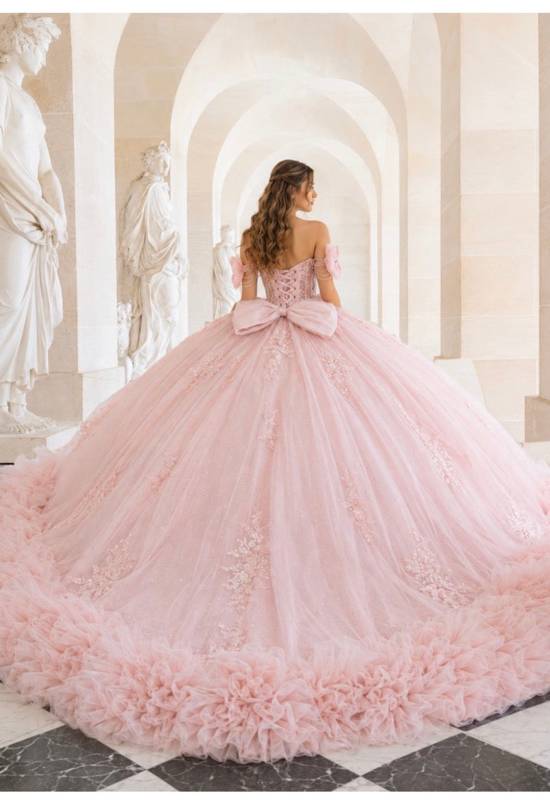 Princess Quinceanera Ball Gown Pink & Blue. PQ1119 BY BELLA COUTURE