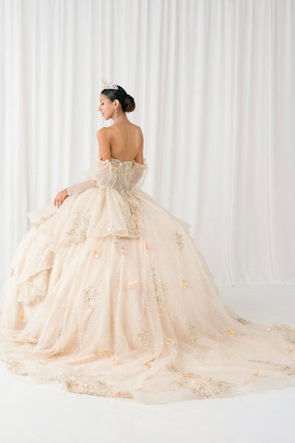 Beautiful Quince With Bubble Sleeve. 8381J BY CINDERELLA COUTURE