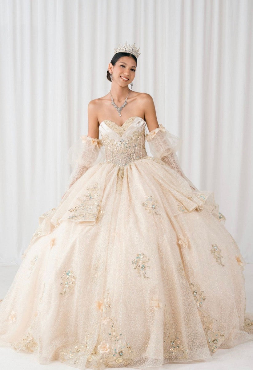 Beautiful Quince With Bubble Sleeve. 8381J BY CINDERELLA COUTURE
