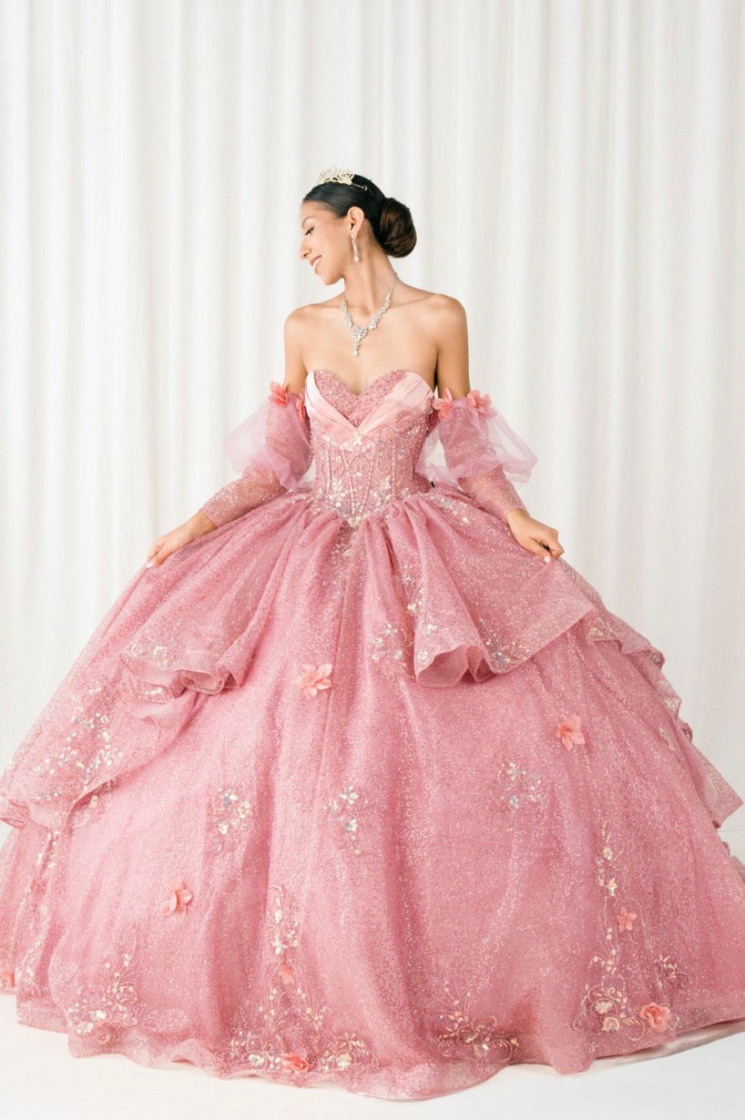 Beautiful Quince With Bubble Sleeve. 8381J BY CINDERELLA COUTURE