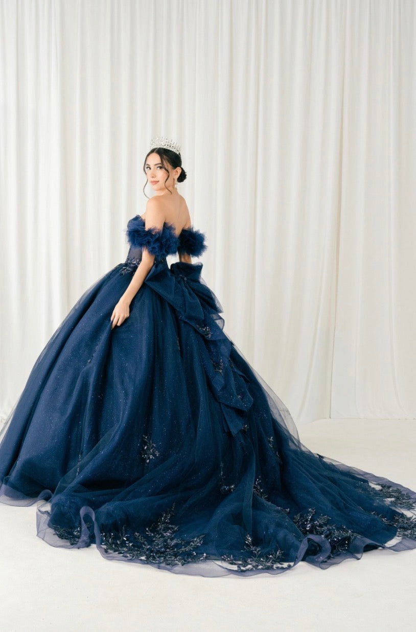 Beautiful Quinceanera With Sleeve. 8380J BY CINDERELLA COUTURE
