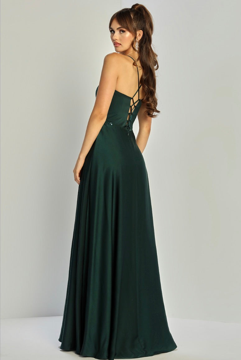 Elegant satin dress perfect for any ocassion. 3321 by ADORA DESIGN
