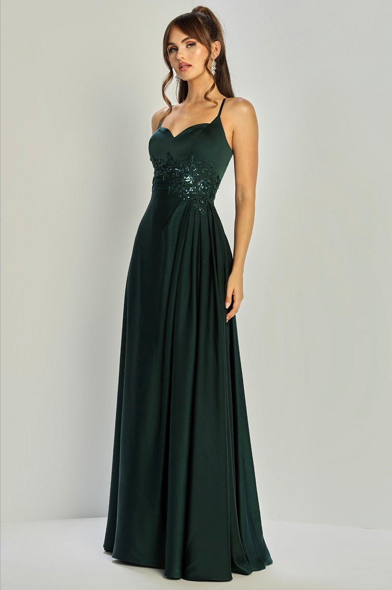 Elegant satin dress perfect for any ocassion. 3321 by ADORA DESIGN