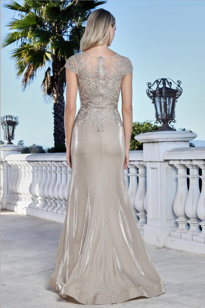 Beads Embellished Embroidered fitted Dress. 3355-03 by ADORA DESIGN