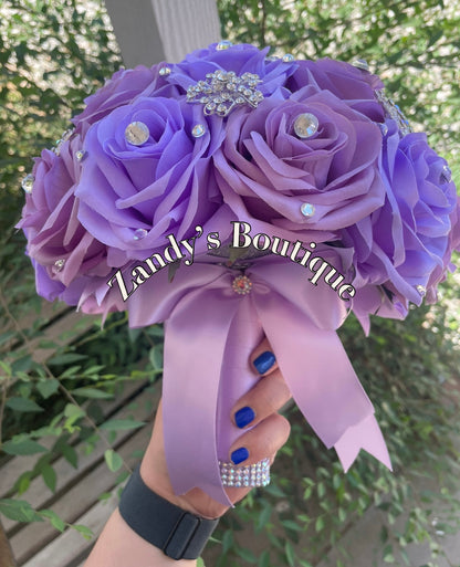 Lavender and Lilac with Silver Butterfly Brooches. LALI039 by MARINA’S CRAFT