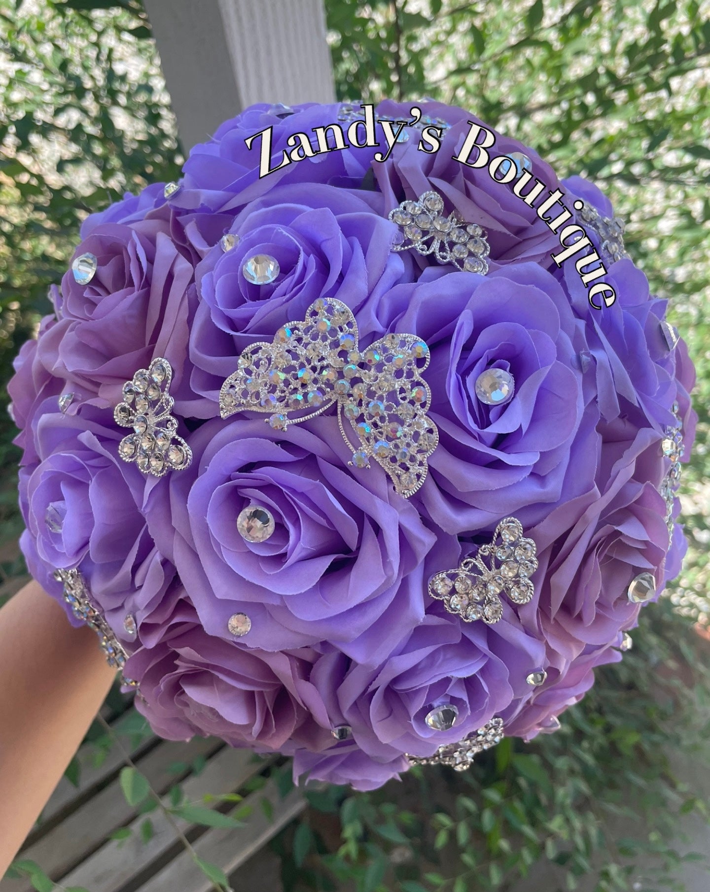 Lavender and Lilac with Silver Butterfly Brooches. LALI039 by MARINA’S CRAFT