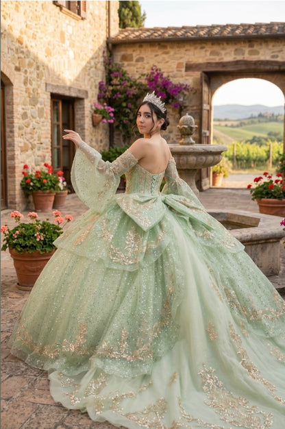This gown is a dream come true for any celebration. 8575JQ BY CINDERELLA COUTURE