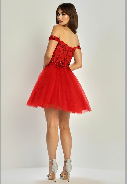 See-through corset, off the shoulderstrap dress. 1070 BY ADORA DESIGN