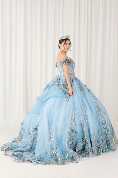 This breathtaking ball gown is the epitome of royal elegance. 8420JQ BY CINDERELLA COUTURE