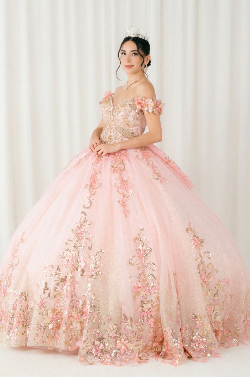 This breathtaking ball gown is the epitome of royal elegance. 8420JQ BY CINDERELLA COUTURE