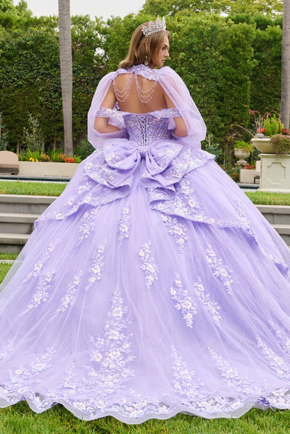 This quinceañera gown is designed with a sweetheart neckline. GL3847 BY ELIZABETH K