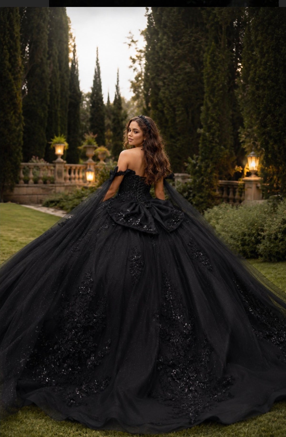 Red Quince Dress with Drape. PQ1098 BY BELLA COUTURE