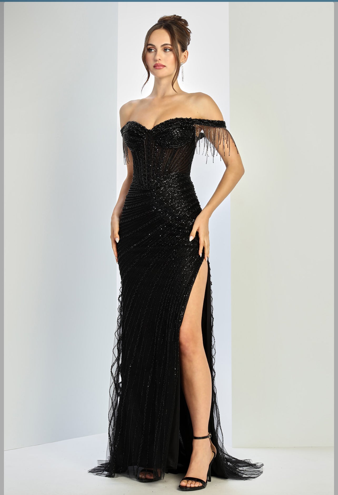 Super elegant dress with gems. 3270 by ADORA DESIGN