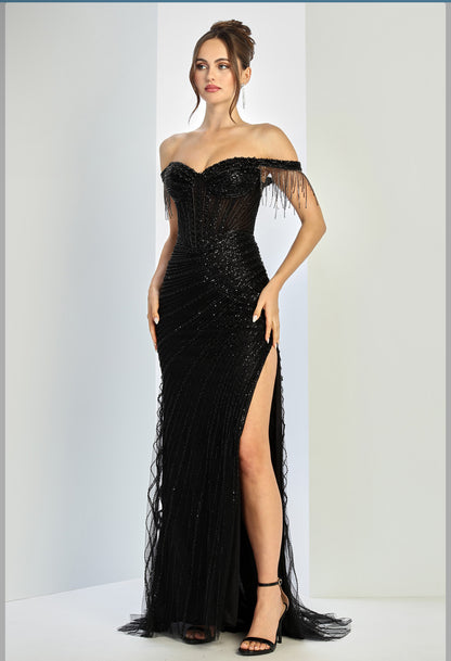 Super elegant dress with gems. 3270 by ADORA DESIGN