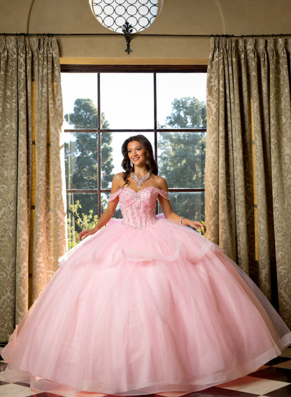 Beaded Bodice with Layered Quince Dress. PQ1063 by Bella Couture