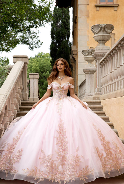 Elegant Applique, Train, Quince Dress. PQ1082 BY BELLA COUTURE