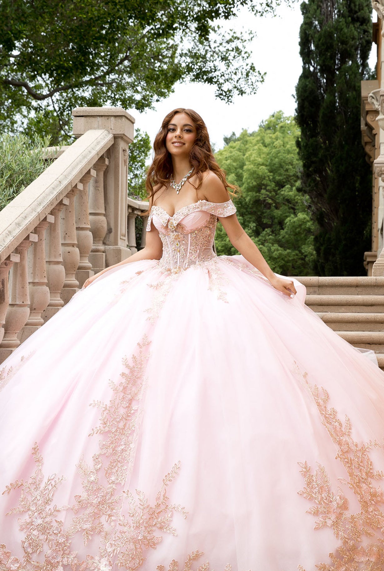 Elegant Applique, Train, Quince Dress. PQ1082 BY BELLA COUTURE