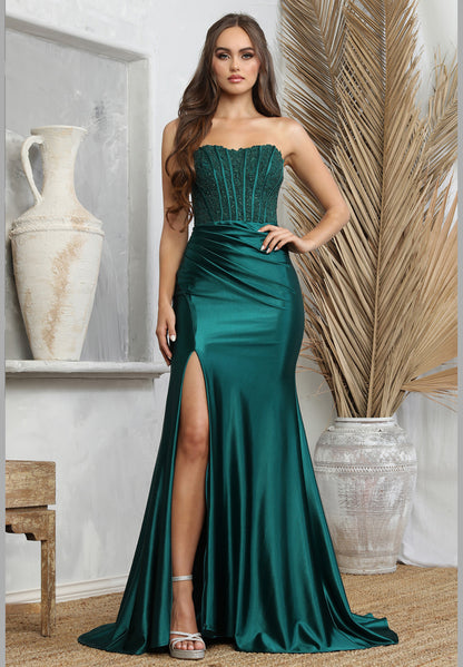 Satin mermaid strapless dress. 3235 by ADORA DESIGN