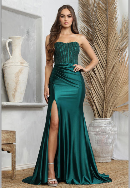 Satin mermaid strapless dress. 3235 by ADORA DESIGN