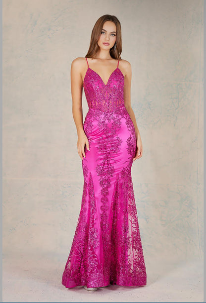 With glitter fabric and a little touch of see-through  corset. 3053N by ADORA DESIGN