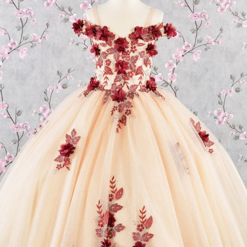 3-D Flower Embroidery Bead Mesh Kids Dress GK115 GLS BY ELIZABETH K