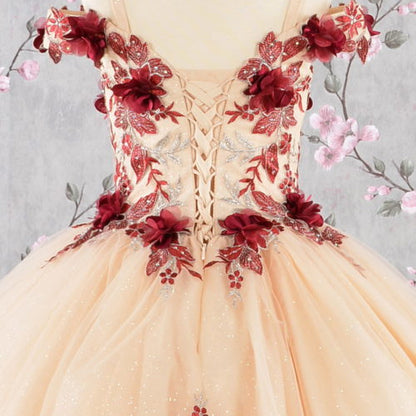 3-D Flower Embroidery Bead Mesh Kids Dress GK115 GLS BY ELIZABETH K