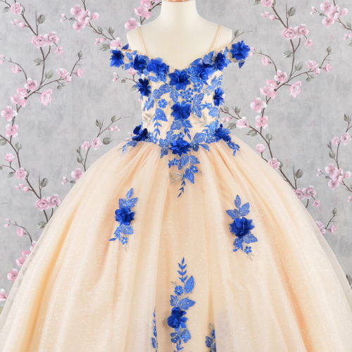 3-D Flower Embroidery Bead Mesh Kids Dress GK115 GLS BY ELIZABETH K