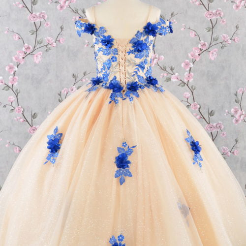 3-D Flower Embroidery Bead Mesh Kids Dress GK115 GLS BY ELIZABETH K