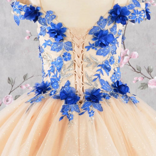 3-D Flower Embroidery Bead Mesh Kids Dress GK115 GLS BY ELIZABETH K