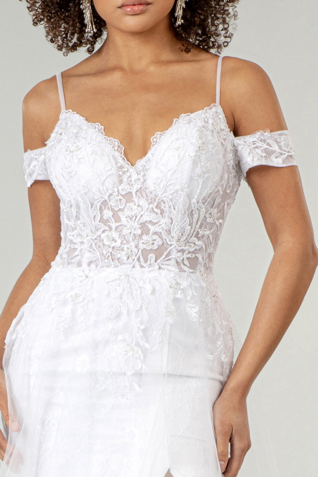 Sweetheart Embroidered Spaghetti Strap Wedding Gown w/ Lace Lining GL1946 (GLS) BY ELIZABETH K