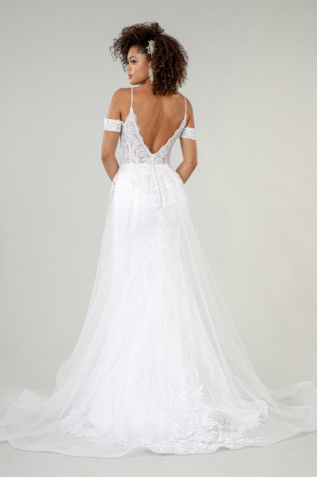 Sweetheart Embroidered Spaghetti Strap Wedding Gown w/ Lace Lining GL1946 (GLS) BY ELIZABETH K