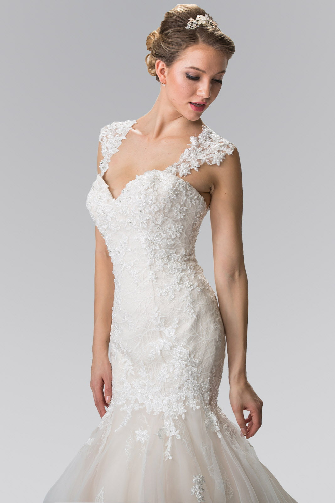 Lace Embellished Mermaid Style Wedding Dress. GL2367 GLS BY GLORIA