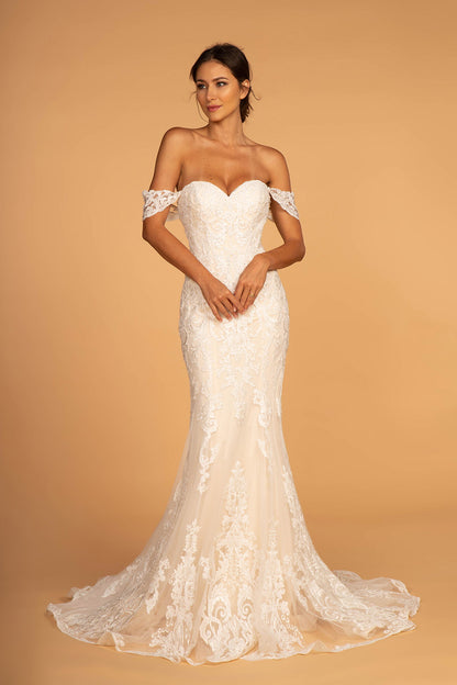 Wedding Gown Beautiful mesh wedding dress. GL2591 GLS BY GLORIA