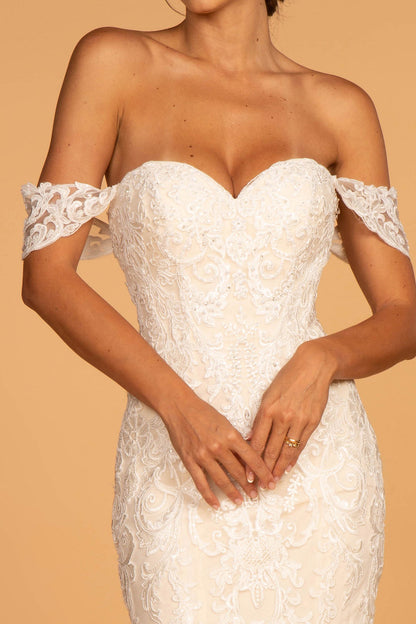 Wedding Gown Beautiful mesh wedding dress. GL2591 GLS BY GLORIA