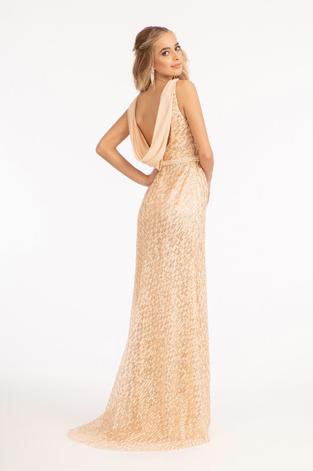 Embroidered Sequin Embellished Mesh Mermaid Dress GL3008 BY GLORIA