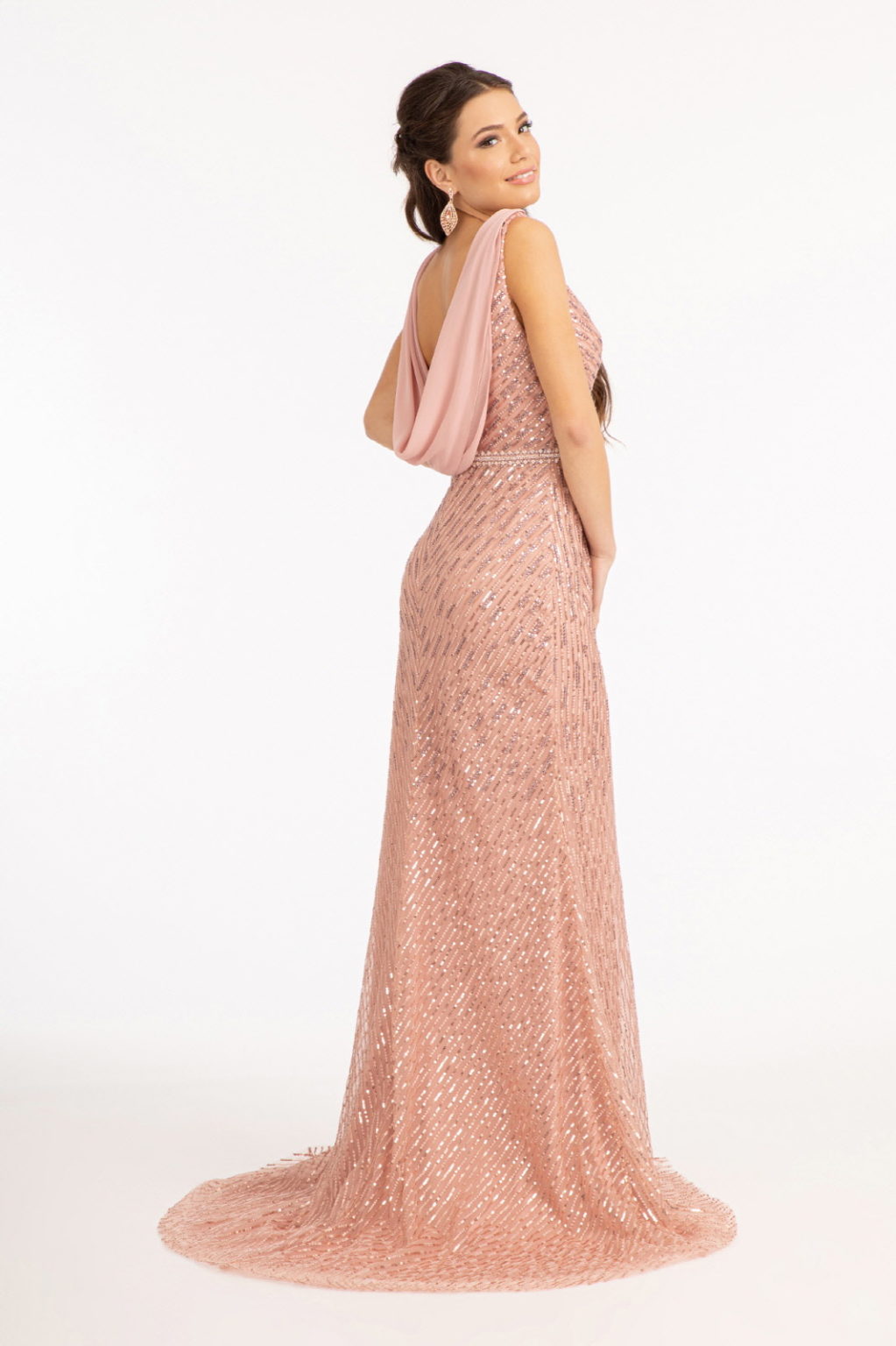 Embroidered Sequin Embellished Mesh Mermaid Dress GL3008 BY GLORIA