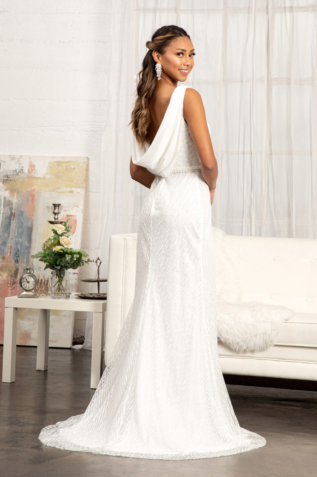 Embroidered Sequin Embellished Mesh Mermaid Dress GL3008 BY GLORIA